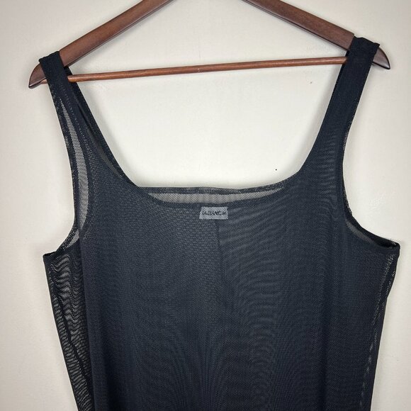 La Blanca Swim Coverup Womens Large Black Mesh Netting Sleeveless Mini Sheer L - Picture 5 of 8